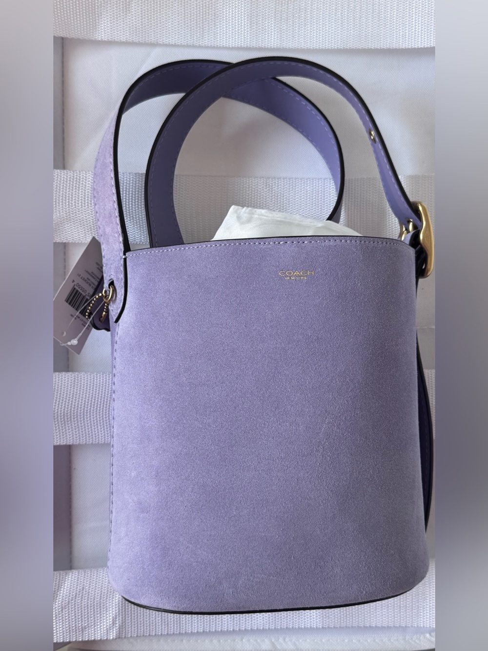 COACH Bleecker 21 Violet Mist Suede Shoulder Bag - Picture 2 of 4